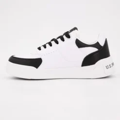 US POLO Baskets blanches basses avec lacets Femme NOIR Hot