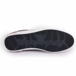 TOM TAILOR Baskets blanches en toile liseré bleu et rouge Homme GRIS Sale