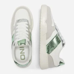ONLY Baskets blanches Swift argenté brillant Femme VERT Outlet