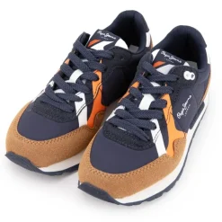 PEPE JEANS Baskets bleu marine player air effet daim camel Enfant BLEU FONCE Online