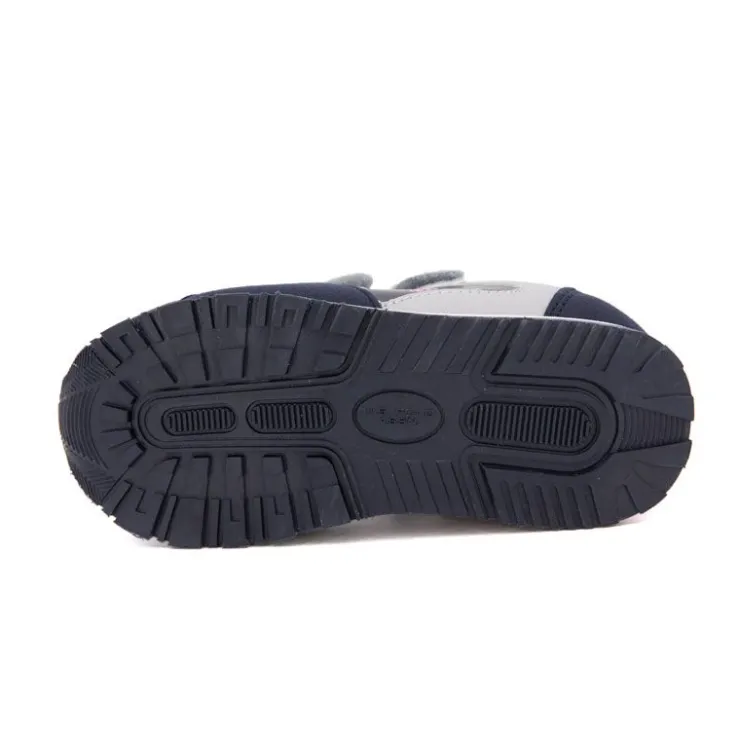 US POLO Baskets colorées à scratch similicuir Enfant BLEU FONCE New