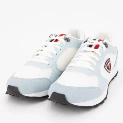 ROSSIGNOL Baskets cuir à lacets héritage semelle à motif Femme BLEU CLAIR Hot