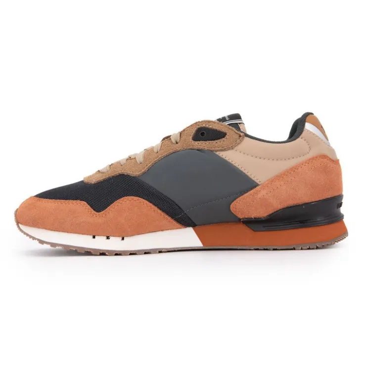 PEPE JEANS Baskets cuir london grade camel lacets beiges Homme MULTICOLORE Outlet