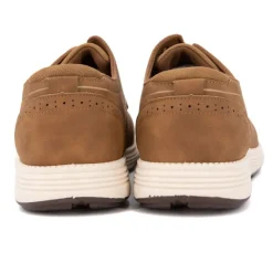 BURTON OF LONDON Baskets de ville à lacets semelle blanche Homme MARRON CLAIR