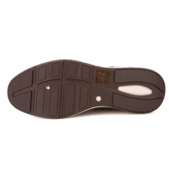 BURTON OF LONDON Baskets de ville à lacets semelle blanche Homme MARRON CLAIR