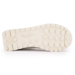 PEPE JEANS Baskets dean gold mauve semelle crantée Femme BLANC Outlet