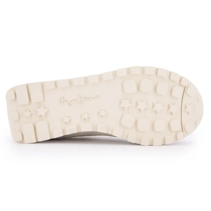 PEPE JEANS Baskets dean gold mauve semelle crantée Femme BLANC Outlet