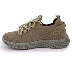 KELARA Baskets en toile à lacets Femme KAKI Sale