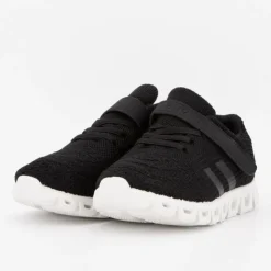 BURTON OF LONDON Baskets en toile à scratch euloge semelle design Enfant NOIR Clearance