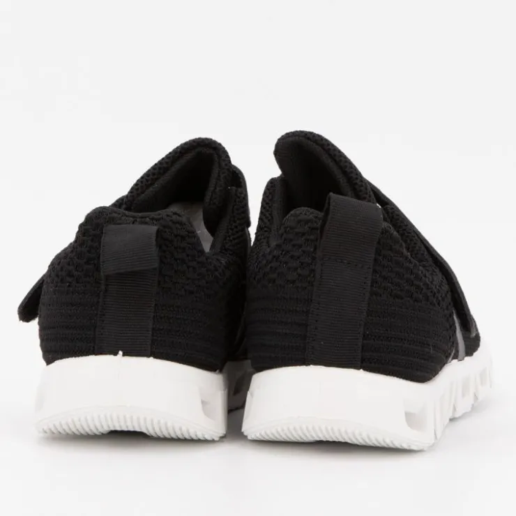 BURTON OF LONDON Baskets en toile à scratch euloge semelle design Enfant NOIR Clearance