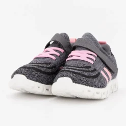 BURTON OF LONDON Baskets en toile à scratch euloge semelle design Enfant GRIS FONCE Sale