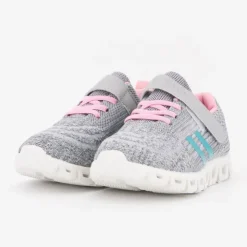 BURTON OF LONDON Baskets en toile à scratch euloge semelle design Enfant GRIS