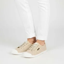 LES TROPEZIENNES PAR M.BELARBI Baskets en toile cloruni couleur sable lacets blancs Femme BEIGE Sale