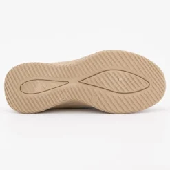 KELARA Baskets en toile couleur unie à lacets semelle épaisse Femme BEIGE Online