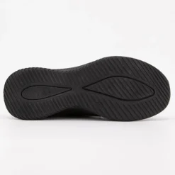 KELARA Baskets en toile couleur unie à lacets semelle épaisse Femme NOIR New