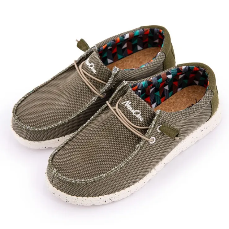 NEW ONE Baskets en toile Homme KAKI Hot