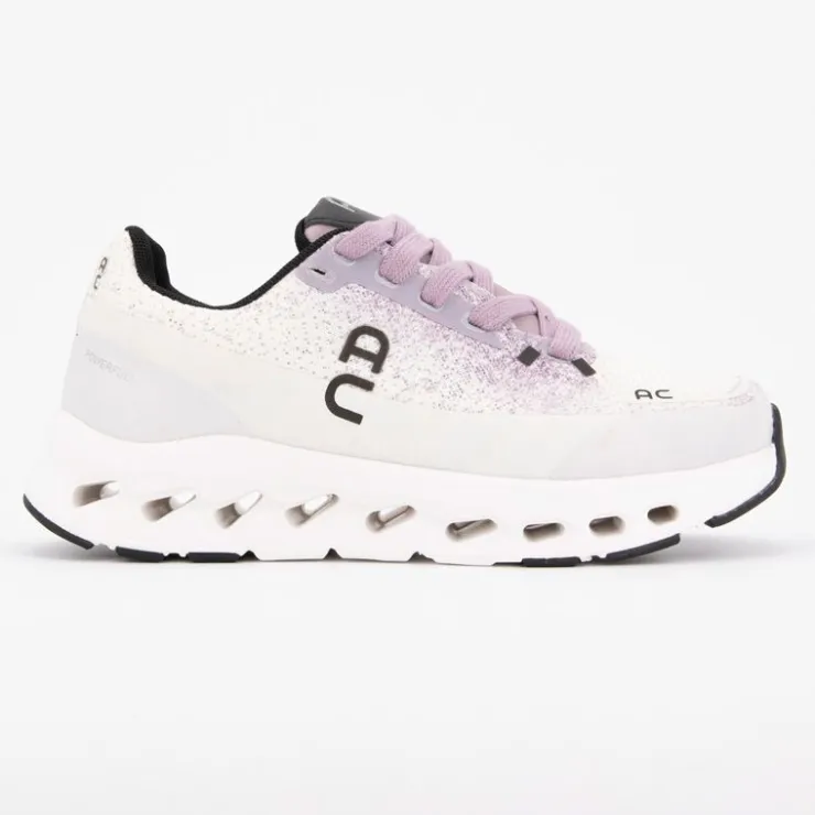 AMERICAN COLLEGE Baskets en toile imprimé avec lacets Femme BLANC ECRU