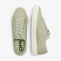 ONLY Baskets en toile nicola à lacets blancs Femme VERT CLAIR Hot