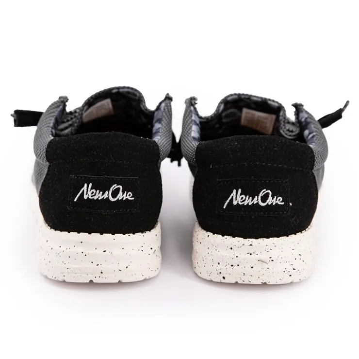 NEW ONE Baskets en toile noir et beige Homme GRIS FONCE Best