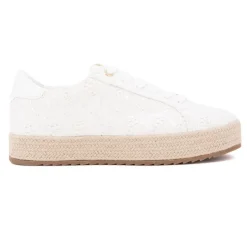 TOM TAILOR Baskets espadrille avec broderie fleurs Femme BLANC Best