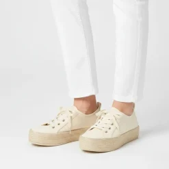 ONLY Baskets espadrilles en toile couleur unie Femme BEIGE Discount
