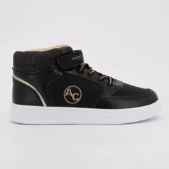 AMERICAN COLLEGE Baskets hautes à paillettes avec scratch Enfant NOIR Outlet