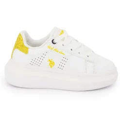 US POLO Baskets helis 003k Enfant JAUNE Outlet