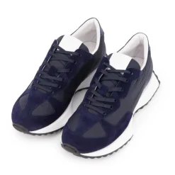 URBAN Baskets jean bleu marine en cuir Femme BLEU FONCE Outlet