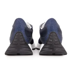 URBAN Baskets jean bleu marine en cuir Femme BLEU FONCE Outlet