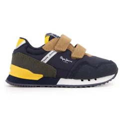 PEPE JEANS Baskets london class à scratch Enfant BLEU FONCE Hot