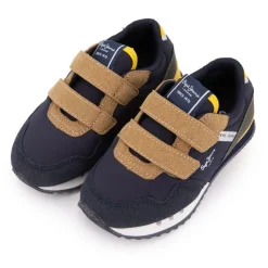 PEPE JEANS Baskets london class à scratch Enfant BLEU FONCE Hot