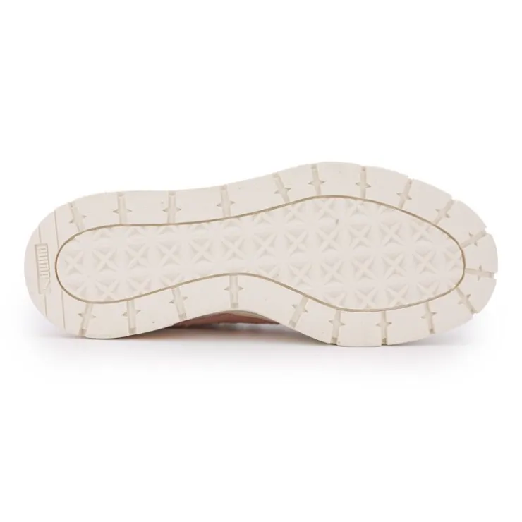 PUMA Baskets Mayze Thrifted en cuir effet daim Femme BLANC New