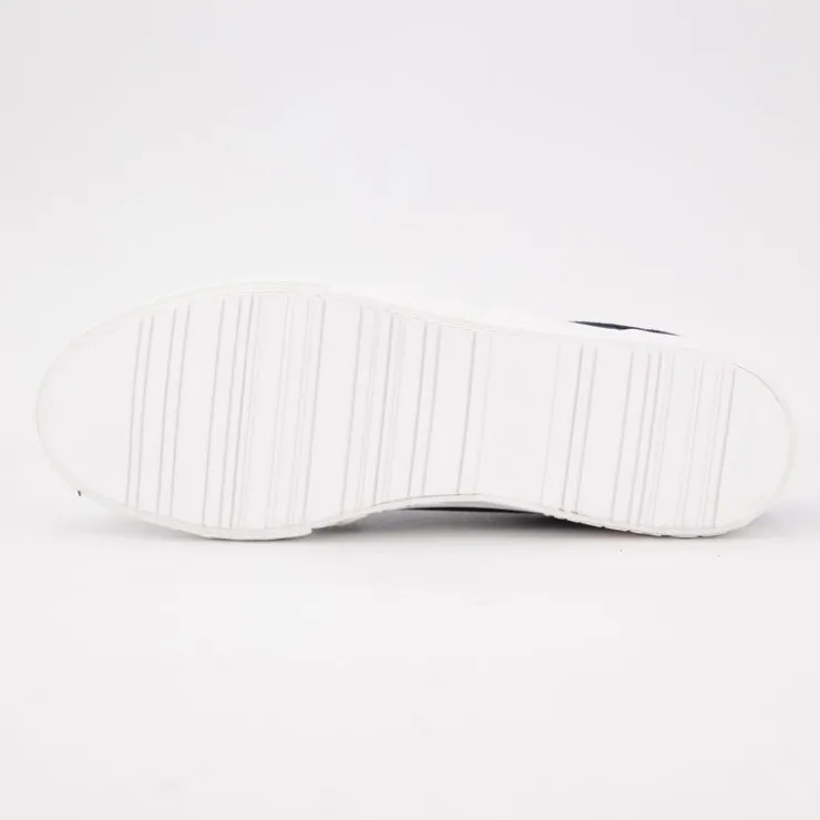 US POLO Baskets mediaval en toile avec lacets à rayures Homme BLEU FONCE