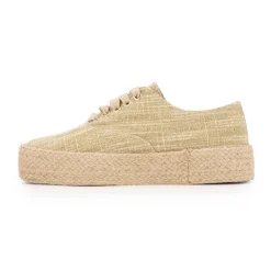 LES TROPEZIENNES PAR M.BELARBI Baskets mode cosmic en tissu Femme BEIGE Sale