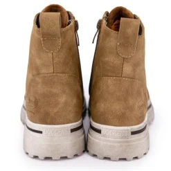 DOCKERS BY GERLI Baskets montantes à lacets zippées semelle crantée blanche usée Femme MARRON Outlet