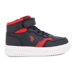US POLO Baskets montantes à scratch bleu rouge fermeture zip Enfant BLEU FONCE Best