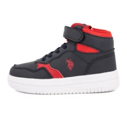 US POLO Baskets montantes à scratch bleu rouge fermeture zip Enfant BLEU FONCE Best