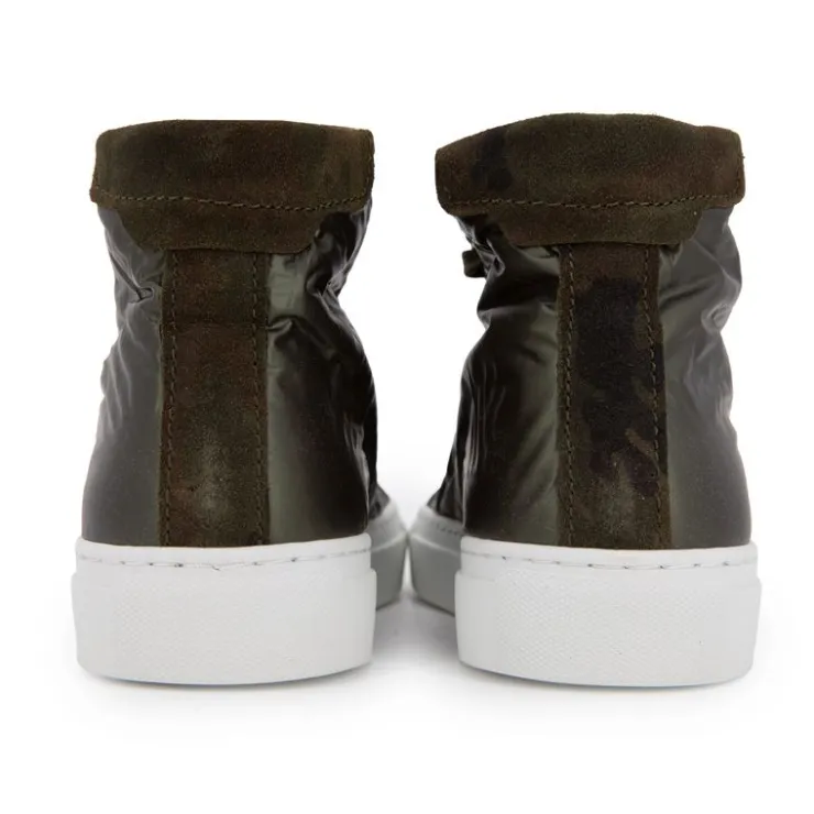 URBAN Baskets montantes argentée et camouflage Femme KAKI Clearance