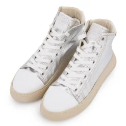 URBAN Baskets montantes ée semelle épaisse Femme ARGENT Best