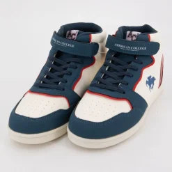 AMERICAN COLLEGE Baskets montantes avec lacets new york cheval brodé coloré Enfant BLEU Outlet