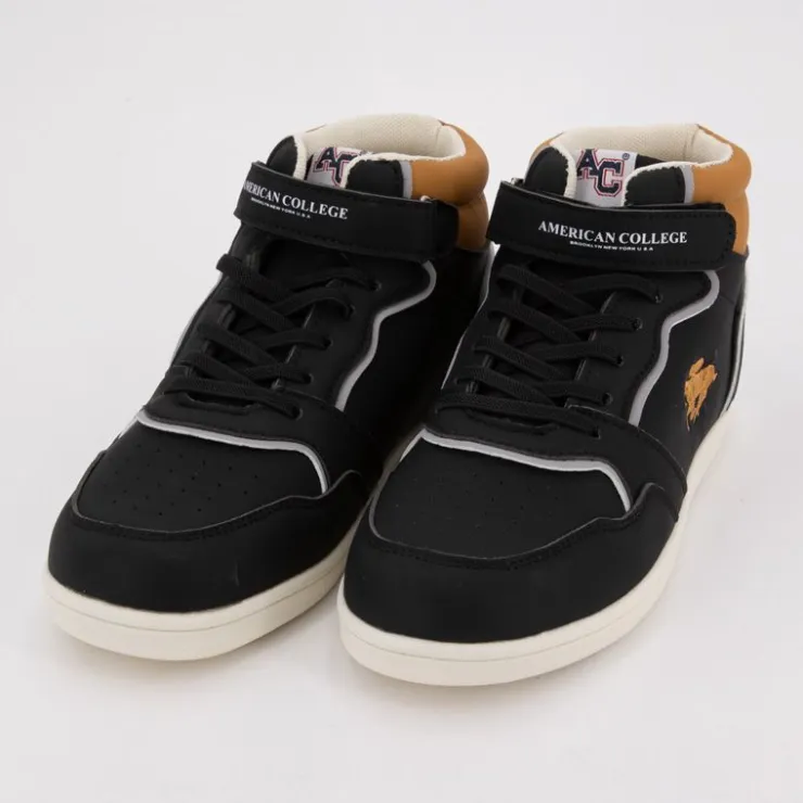 AMERICAN COLLEGE Baskets montantes avec lacets new york cheval brodé coloré Enfant NOIR Outlet