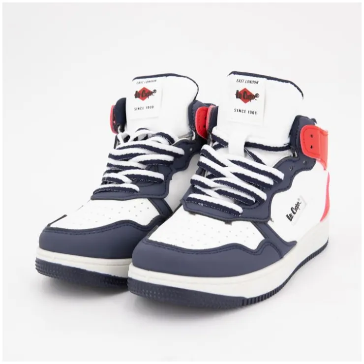 LEE COOPER Baskets montantes bi color à lacets Enfant BLEU FONCE Hot
