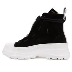 ICECOOL SAINT TROPEZ Baskets montantes cuir semelle épaisse blanc Femme NOIR