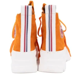 ICECOOL SAINT TROPEZ Baskets montantes cuir semelle épaisse blanc Femme ORANGE New