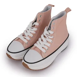 MANOUKIAN Baskets montantes Run Star Hike Plateform toile bayane Femme ROSE CLAIR Discount