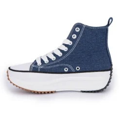 MANOUKIAN Baskets montantes Run Star Hike Plateform toile bayane Femme BLEU FONCE Online