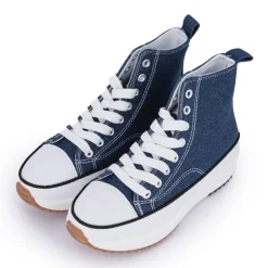 MANOUKIAN Baskets montantes Run Star Hike Plateform toile bayane Femme BLEU FONCE Online