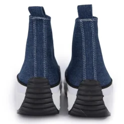 MANOUKIAN Baskets montantes Run Star Hike Plateform toile bayane Femme BLEU FONCE Online