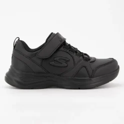SKECHERS Baskets es à lacets avec scratch Enfant NOIR Clearance