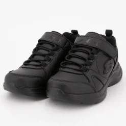 SKECHERS Baskets es à lacets avec scratch Enfant NOIR Clearance